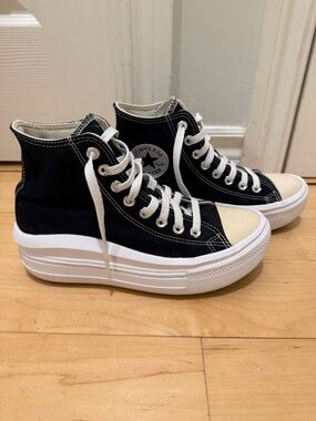 Converse High Top Platform Sneakers - Black & Cream
